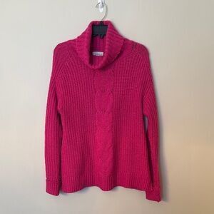 Allison Joy Hot Pink Cable Cowl Sweater